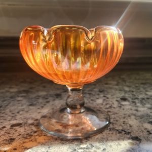 Fenton Carnival Glass Marigold Stippled Rays Compote Bowl Very Rare made in 1907